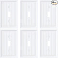 6-Pack Classic Beadboard Single Toggle Light Switch Cover Plate, Durable Natural Bamboo Fiber Decorative Switch Plate Covers, Pure White 1 Gang Wall Plate