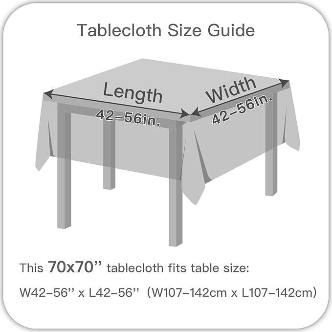 maxmill Square Tablecloth Swirl Design Water Resistance Antiwrinkle Heavy Weight Soft Table Cloth for Buffet Banquet Parties Event Holiday Dinner Square 70 x 70 Inch Ivory