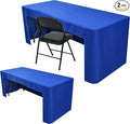 Nasitos 2 Pack Fitted Tablecloth for 4 Foot Tables-Royal Blue Open Back Folding Table Cover Washable and Wrinkle Resistant Table Cloth for Trade Show, Book Fair, Career Fair, Convention, Events