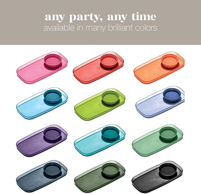 madesmart dipware Small Serving Plate, Stackable & Removable Dip Bowl for Salsa, Queso, Salad, Olives, Dishwasher & Microwave Safe, Multipurpose Plate & Bowl, Pink