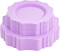 COLOSUS 60Pcs Lavender Purple Plastic Plates set,Heavy Duty Purple Disposable Plates include 30 Dinner plate 10.5” and 30 Salad/Dessert Plate 8.25” for Party and wedding