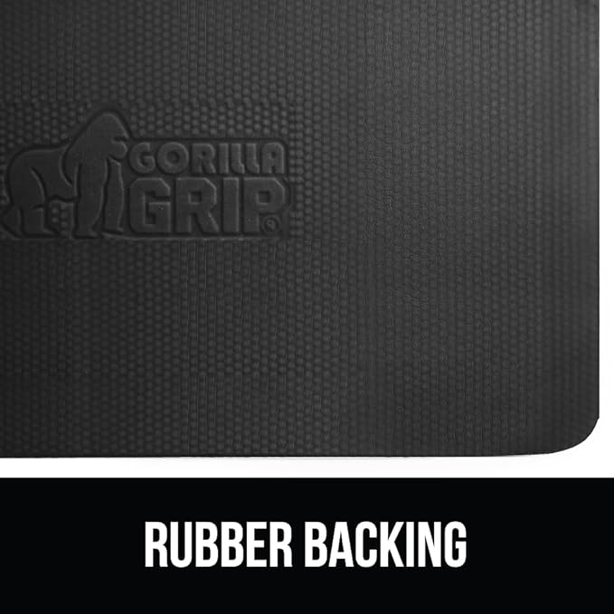 GORILLA GRIP Comfortable Cushioned Kitchen Mats for Floor, 58x20, Waterproof and Stain Resistant Soft Top, 3/4 Inch Thick Ergonomic Standing Desk Anti Fatigue Mat, Foam Supports Ankles and Feet, Black