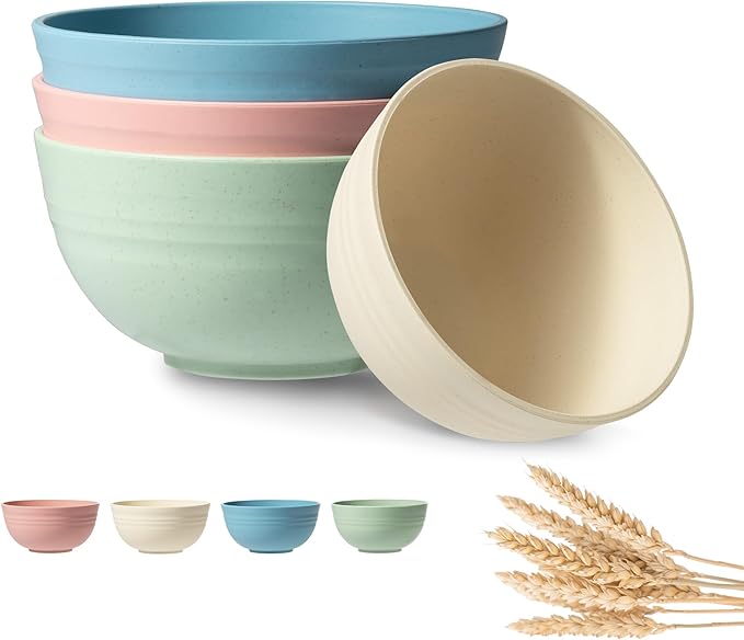 Greenual Salad Bowls Wooden Salad Bowl Set Large Bowls for Serving, Handmade with Serving Utensils Blue