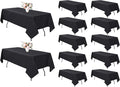 12 Pack Black Tablecloth 60 x 126 Inch Rectangular Table Cloth for 8 Foot Rectangle Tables, Wrinkle Resistant Washable Polyester Fabric Table Covers for Wedding Party Banquet Buffet
