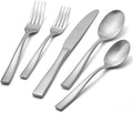 KINGSTONE 60-Piece Silverware Set for 12, Matte Stainless Steel Flatware Set with Forks, Knives, Spoons, Dishwasher Safe, Rust Resistant Cutlery for Home & Wedding