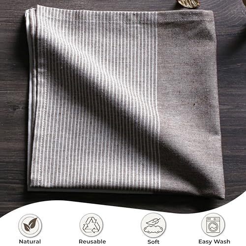Nut Brown Cotton Cloth Napkins Set of 12, 18x18 Inch - Image 3
