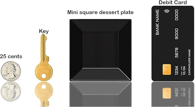 Exquisite Mini Disposable Appetizer Plates - 1200 Pack 2.95" x 2.95" Black Plastic Dessert Plates - Elegant Design for Weddings, Birthdays, and Formal Parties - Stackable and Convenient - BPA Free