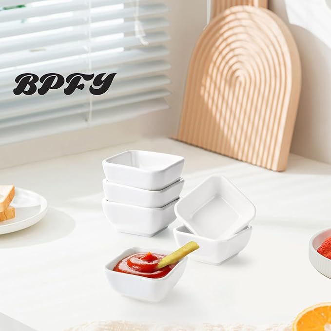 12 Pack 3 oz Ceramic Soy Sauce Dish, 3 Inch Dipping Bowls for Sushi, Asian Cuisine, Small Sauce Dishes, Dishwasher Safe