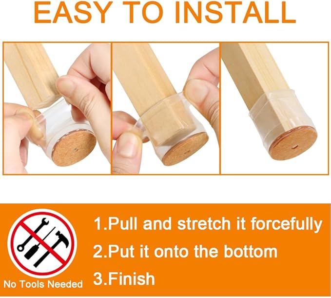 32 Pcs VIUME Chair Leg Floor Protectors for Hardwood Floors Silicone Covers to Protect Wood Tile Floors Scratches Felt Pads Furniture Leg Caps Reduce Noise (Fit:1.3"-2")