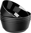 Hioasis 8 Pack Plastic Serving Bowls 128oz Black Plastic Bowls Heavy Duty Disposable Serving Bowls for Party Snack & Salad & Candy & Bar Buffet & Wedding