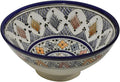 Treasures Of Morocco Ceramic Bowls Moroccan Handmade Serving Bowl Large 12 Inches Across Multicolored Verde Blue dots