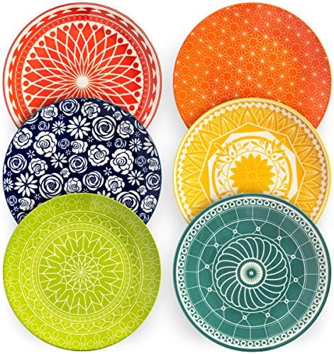 Annovero Dinner Plates, 10.5 Inch, Microwave & Dishwasher Safe, Set of 6 by Annovero