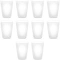 DISCOUNT PROMOS Frosted Plastic Stadium Cups, 10 pack, 16 oz. Shatterproof Flexible Reusable Party Cups, Pearl White