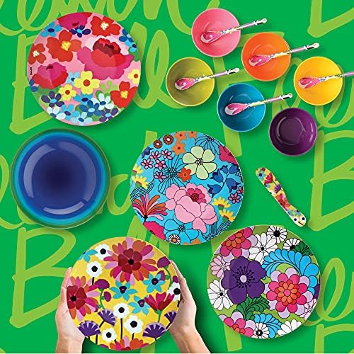 French Bull Assorted Plates - 4 Piece Set - 11 inch Melamine Dinner Plate Set - Melamine Dinnerware for Indoor and Outdoor - Assorted Garden Floral - Image 5