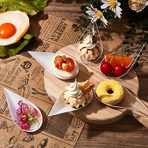 Tessco for you 200 Pcs 4" Mini Appetizer Plates, White, Clear - Image 4
