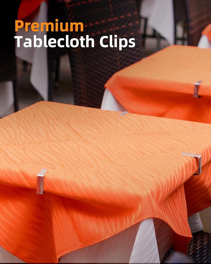 72 Pack Tablecloth Clips - Heavy Duty Picnic Table Clips, Stainless Steel Table Cloth Cover Clamps, Ideal for Restaurant Picnics, Silver