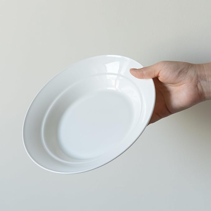 Ceramic Pasta Bowls Set of 6– 13.5oz/22oz Porcelain Soup & Salad Bowls, Wide Rim, Oven/Dishwasher Safe – Elegant White Dinnerware for Italian Dishes