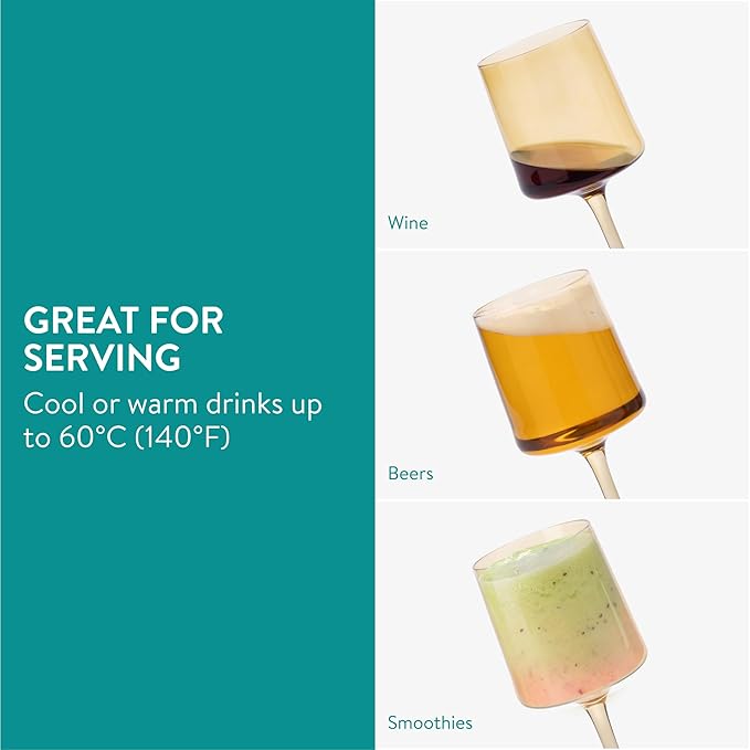 Navaris Multi-Colour Tinted Wine Glasses - Set of 4 - Coloured Wine Glasses with Stems - Stylish Design Glassware for Serving Wine, Cocktails, Dessert
