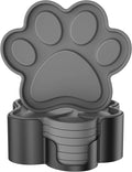 ME.FAN Silicone Coasters 6 Pack Paw Cup Mat with Holder, Dog Cat Paw Shape, for Hot or Cold Drink, Non-Slip, Non-Stick, Room Decor, Housewarming Deep Grey