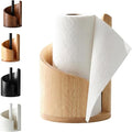 Mountain Paper Towel Holder Countertop, 2026 Upgrade 100% Natural Mango Wood Round Base and Iron Holder, Wooden Paper Towel Holder for Kitchen Roll Organize Dining Table Home Decor (Wood)