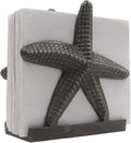 Nautical Starfish Metal Lunch Napkin Holder Dinner Napkin Holder For Kitchen Beverage Cocktail Ocean Coastal By The Metal Magician (Antique Brass)