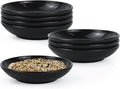 Plastic Dipping Plate Set of 8 - 4 inch Wheat Straw Plates,Soy Sauce Dish,Dipping Bowls,Small Serving Bowls for Side Dishes, Mini Appetizer Plates for Side Dishes,Condiment,BBQ and Party Dinner-Black