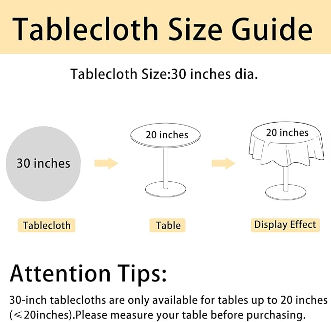 JIUZHEN Round Textured Table Cloth Linen Wrinkle Free Stain Resistant Farmhouse Decorative Circular Tablecloth for Kitchen, Dining, Party, Wedding, Outdoor Use (30 Inch Round,Champagne)