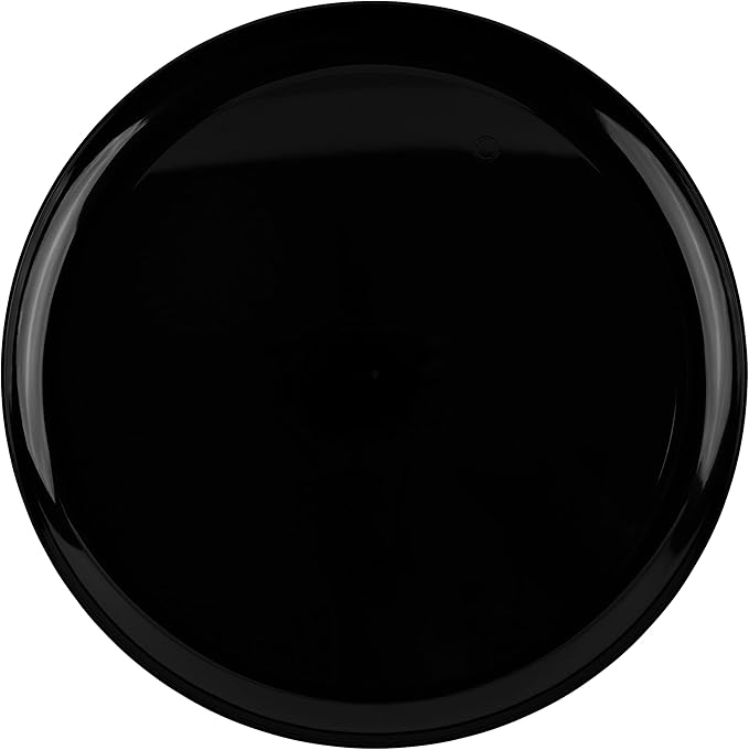 PLASTICPRO [30 Pack 10.6 Plastic Party Plates Edge Collection Black Premium heavyweight Elegant Disposable Tableware Dishes Black