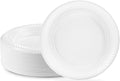PLASTICPRO 100 PCS White Plastic Round 6 Inch Plates - Premium Quality Light Weight Disposable Dishes for Parties & Weddings