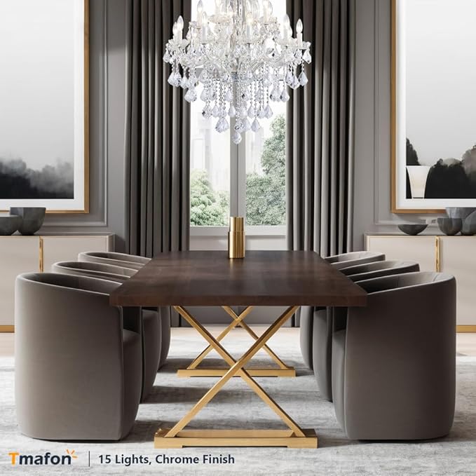 Modern Crystal Chandeliers for Dining Room - Small Crystals Chandelier Lights for Girls Bedroom, Dining Room, Hallway, Kitchen Island, Bathroom, Closet