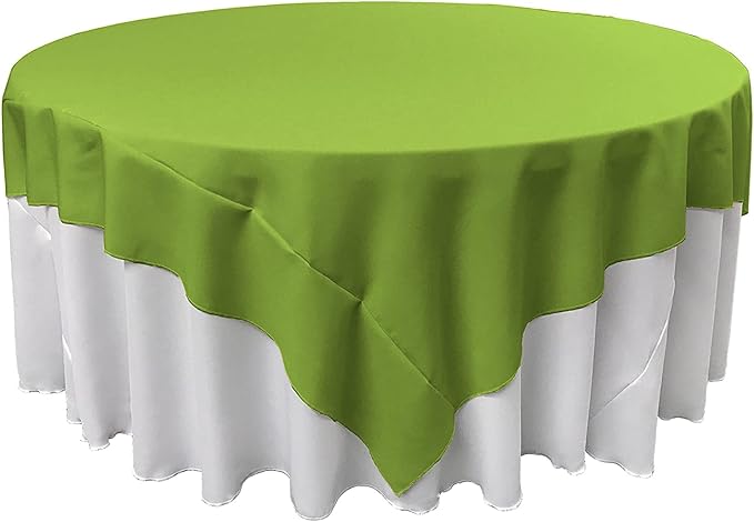 LA Linen Polyester Poplin Washable Square Tablecloth, Stain and Wrinkle Resistant Table Cover 72x72, Fabric Table Cloth for Dinning, Kitchen, Party, Holiday 72 by 72-Inch, Lime