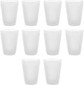 DISCOUNT PROMOS Frosted Plastic Stadium Cups, 10 pack, 16 oz. Shatterproof Flexible Reusable Party Cups, Natural