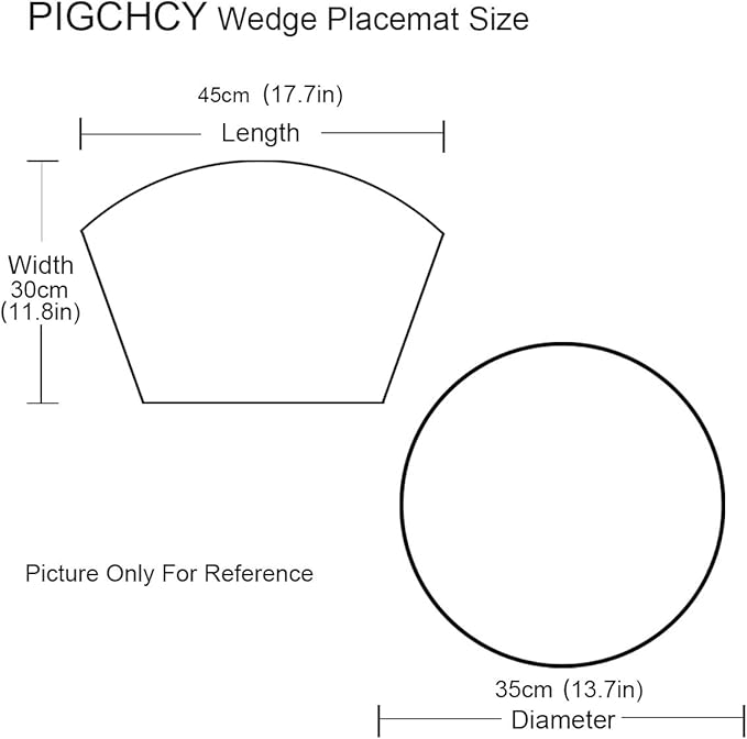 PIGCHCY Wedge Shaped Placemats Set of 6 with Centerpiece Round Mats Washable Kitchen Placemats Heat-Resistant Table Mats(Beige)