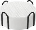 Silicone Coasters Set of 8 with Holder, Drinks Coasters, Beer & Coffee, Suitable for All Cups, Hot or Cold, Anti-Slip, Non-Stick, Anti-Overflow Tabletop Protection and Decor (8 Pcs, White)