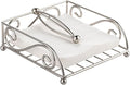 Napkin Holders for Table Metal Napkin Holder for Kitchen with Weight Arm Flat Napkin Dispenser Stainless Steel Lavish Home Hotel Decorative Holder Silver Chrome(7" L X 7" W X 2.5" H)