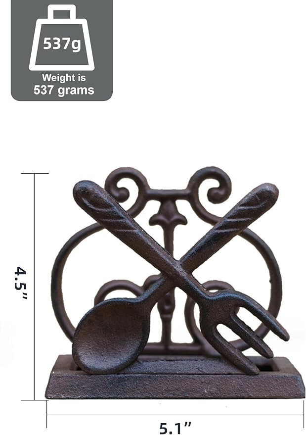Exquisite Vintage Cast Iron Napkin Holder With Playful Standing Animal Motif - Elevate Elegance And Functionality In Your Table Setting (Tableware)