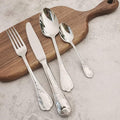 80-piece Silverware Set for 20, Retro Royal Palace Style Stainless Steel Flatware Cutlery Serving Utensils, Eating Tableware for Home Kitchen Hotel Restaurant, Mirror Polished