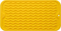 Silicone Dish Drying Mat for Multiple Usage,Easy clean,Eco-friendly,Heat-resistant Silicone Mat for Kitchen Counter or Sink,Refrigerator or Drawer Liner Yellow S 12 inches x 6 inches