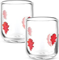 Icon Juice Glasses, 14oz Stemless Wine Drinking Juice Glass Cup for Valentine Party Supplies Gift(2 Pcs,Maple Leaf)
