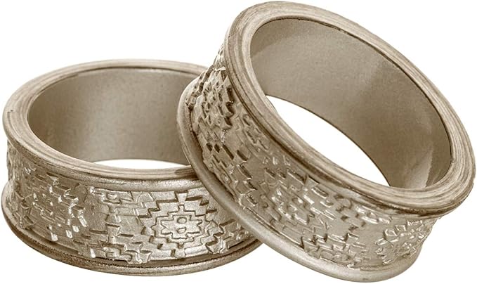 Creative Scents Dublin Silver Napkin Rings Set of 6 - Elegant Dining Table Decor Napkin Holder Rings - Table Setting Decorations for Thanksgiving, Fall, Holiday Dinner