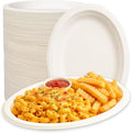 Oval Plates Disposable (125, Large) Eco-Friendly Sugarcane – Biodegradable, Compostable, Sturdy, BPA-Free, Microwave & Freezer Safe – Perfect for Parties, Weddings, Picnics & Everyday Use