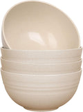 LuckyZone Unbreakable Cereal Bowls - 24 oz Reusable Wheat Straw Bowl Set of 4 - Dishwasher & Microwave Safe - Perfect for Cereal, Soup and Rice - BPA Free, Healthy & Eco-Friendly (Beige)
