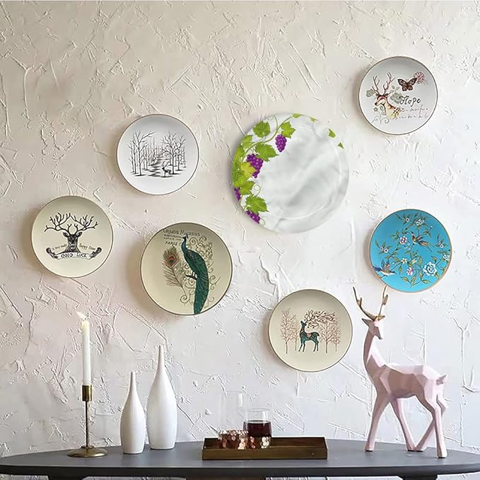 Ceramic Display Plate, Vineyard Ceramic Hanging Decorative Plate, Italian Latin Artistic, 10 Inch, Household Custom Ceramic Plate, Multicolor