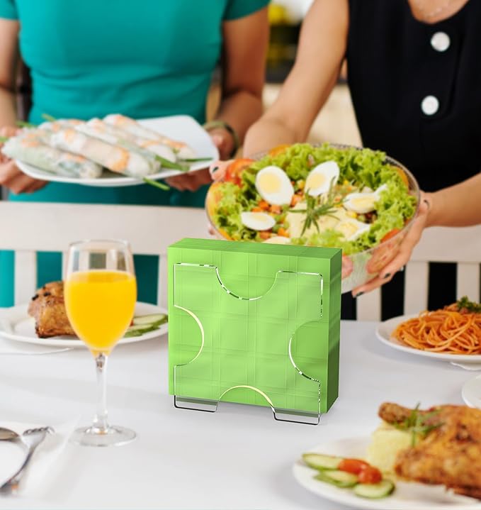 Acrylic Napkin Holder for Table, Crystal Clear, 5.8''W X 2.3''D X 5.8''H, Modern Standing Napkin Dispenser for Kitchen Dining, Restaurant, Home Decor, Outdoor Use, Bar Accessories