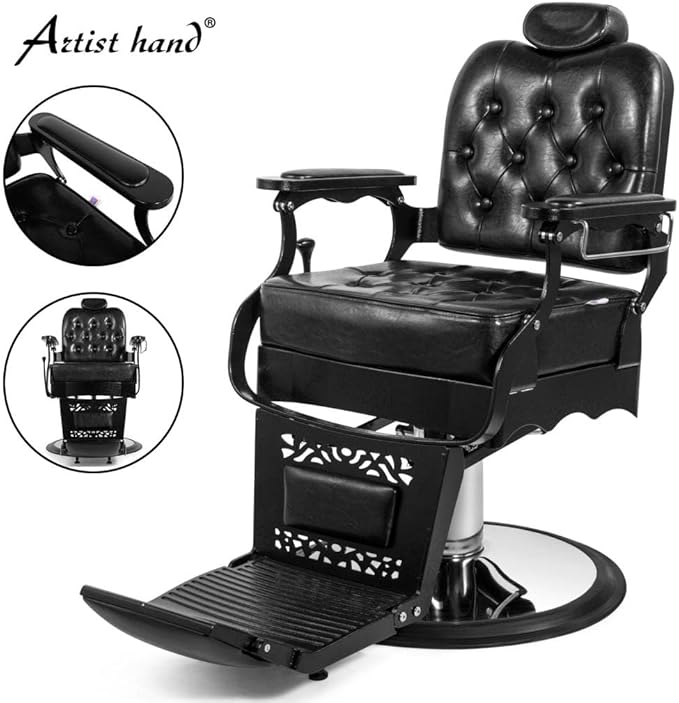 Artist hand Vintage Barber Chair Heavy Duty Hydraulic Recline Salon Chair Classic Barber Chairs for Hair Stylist Tattoo Chair Barber Salon Equipment