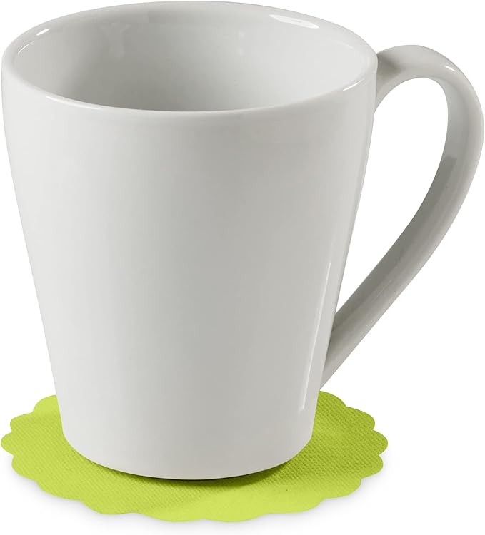 Disposable Kiwi Paper Coasters for Drinks, 3.5 Inch Round Coasters for Bar, Cocktail, Beverage, Wine Or Event, 500 Pack Bulk
