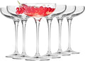 Krosno Champagne Coupes & Glasses | Set of 6 | 8.1 oz | Harmony Collection | Perfect for Home, Restaurants and Parties | Prosecco Glass | Dishwasher Safe | Lead-Free Crystal Glass