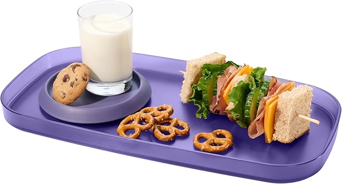 madesmart dipware Small Serving Plate, Stackable & Removable Dip Bowl for Salsa, Queso, Salad, Olives, Dishwasher & Microwave Safe, Multipurpose Plate & Bowl, Plum