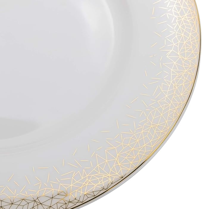 20-pc. Dinner Set Service for 4, 24K Gold-plated Luxury Bone China Tableware ("Infinity Gold")