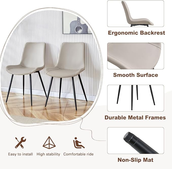 Round Dining Table Set for 4｜42"-54" Extendable Dining Room Table Set｜Wooden Kitchen Table with 4 Chairs｜Mid Century Modern Dinner Table Set with Cross Legs｜Easy Assembly｜Space Saving